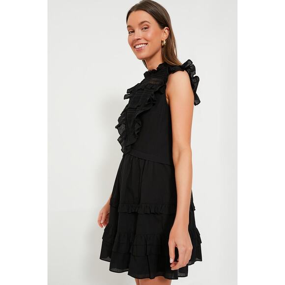 POMANDER PLACE Black Cecilia Ruffle Dress Size M NWT Retail $148 Tuckernuck - Picture 5 of 8